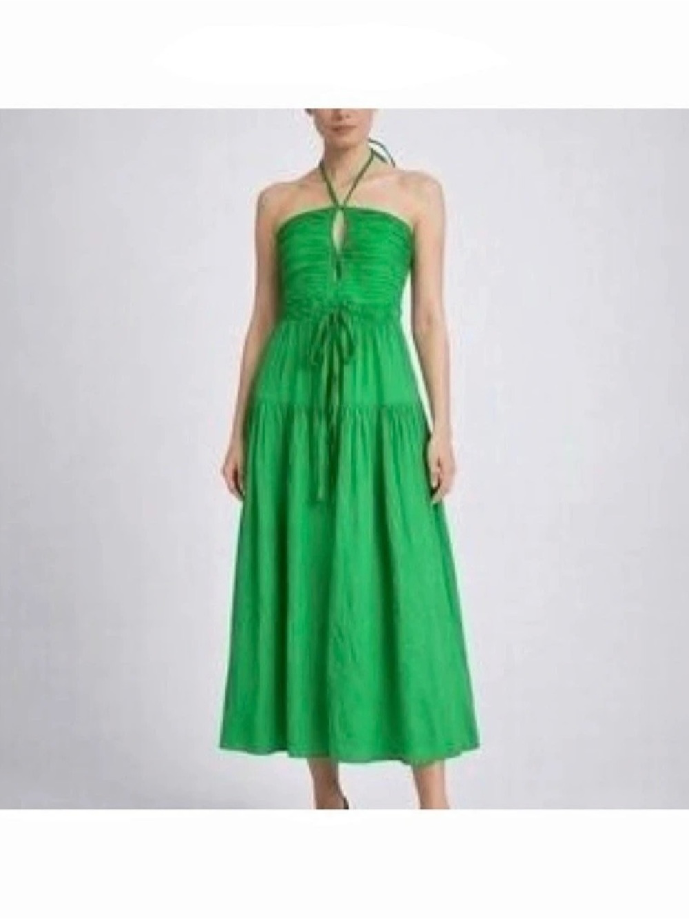 Jason Wu Women's Green Midi Dress Cocktail and Party Attire Size S Vacation Chic